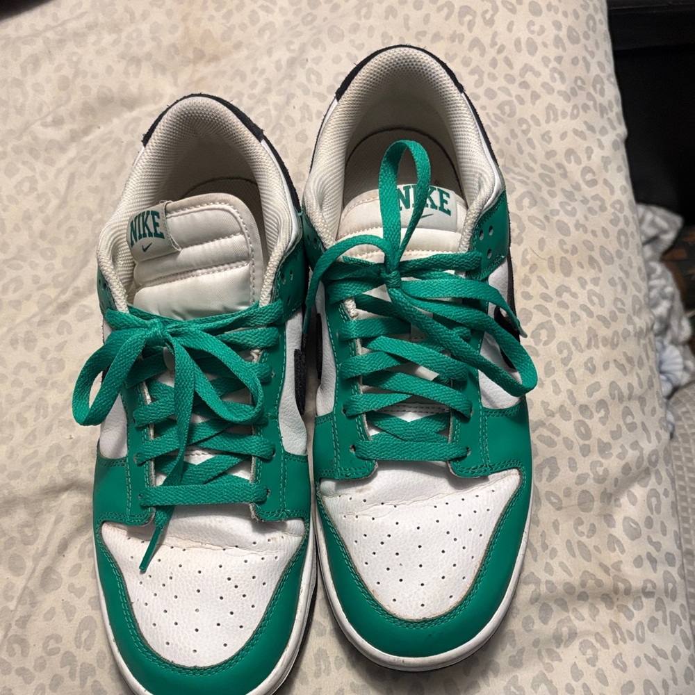 Nike Men's Green and White Sneakers
